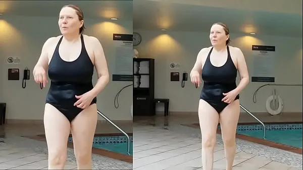 Watch Sexy Grandma is Sexy at 66 in a black swimsuit top Movies