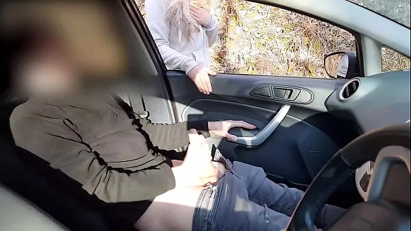 Watch Public cock flashing - Guy jerking off in car in park was caught by a runner girl who helped him cum top Movies